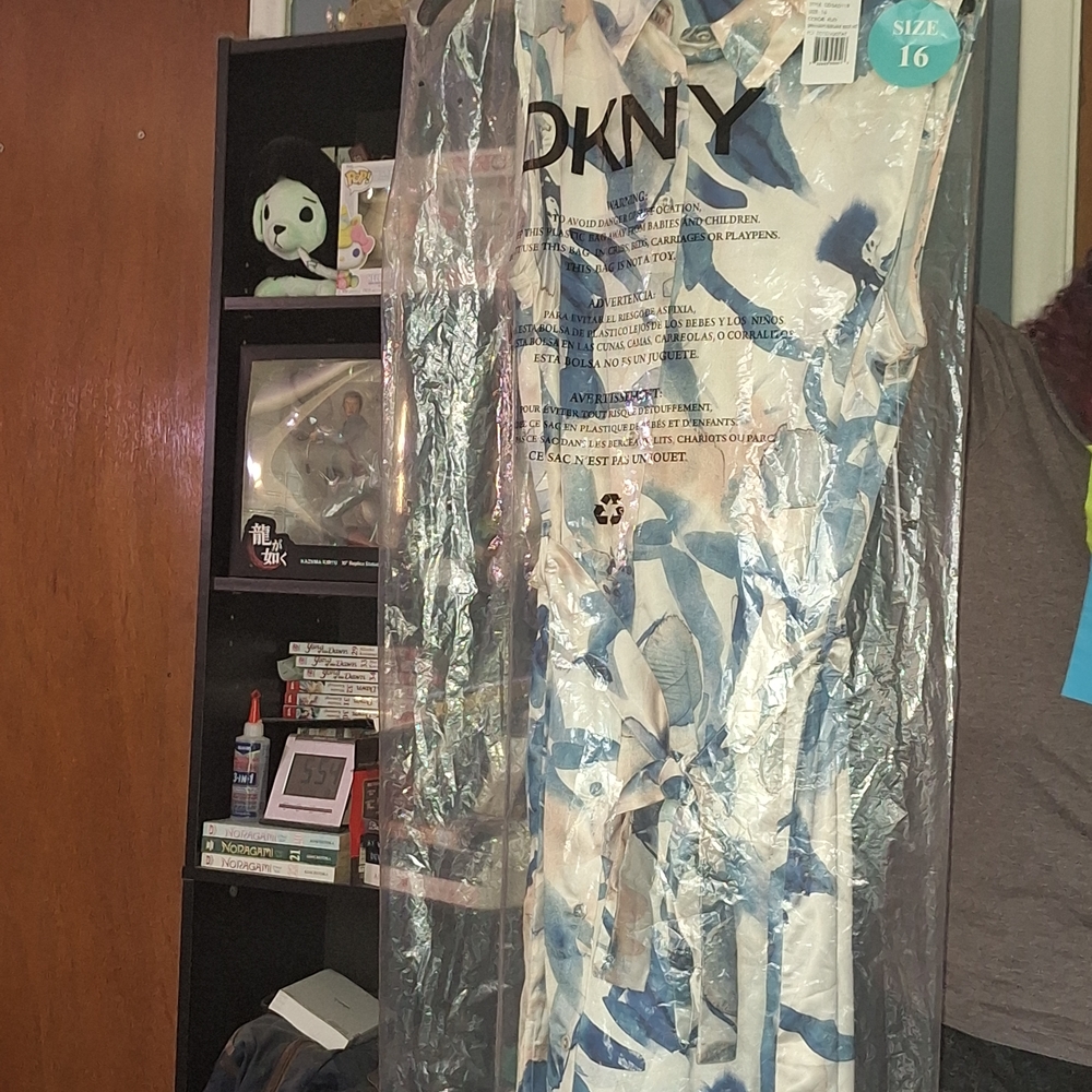 DKNY Blue and White Floral Dress